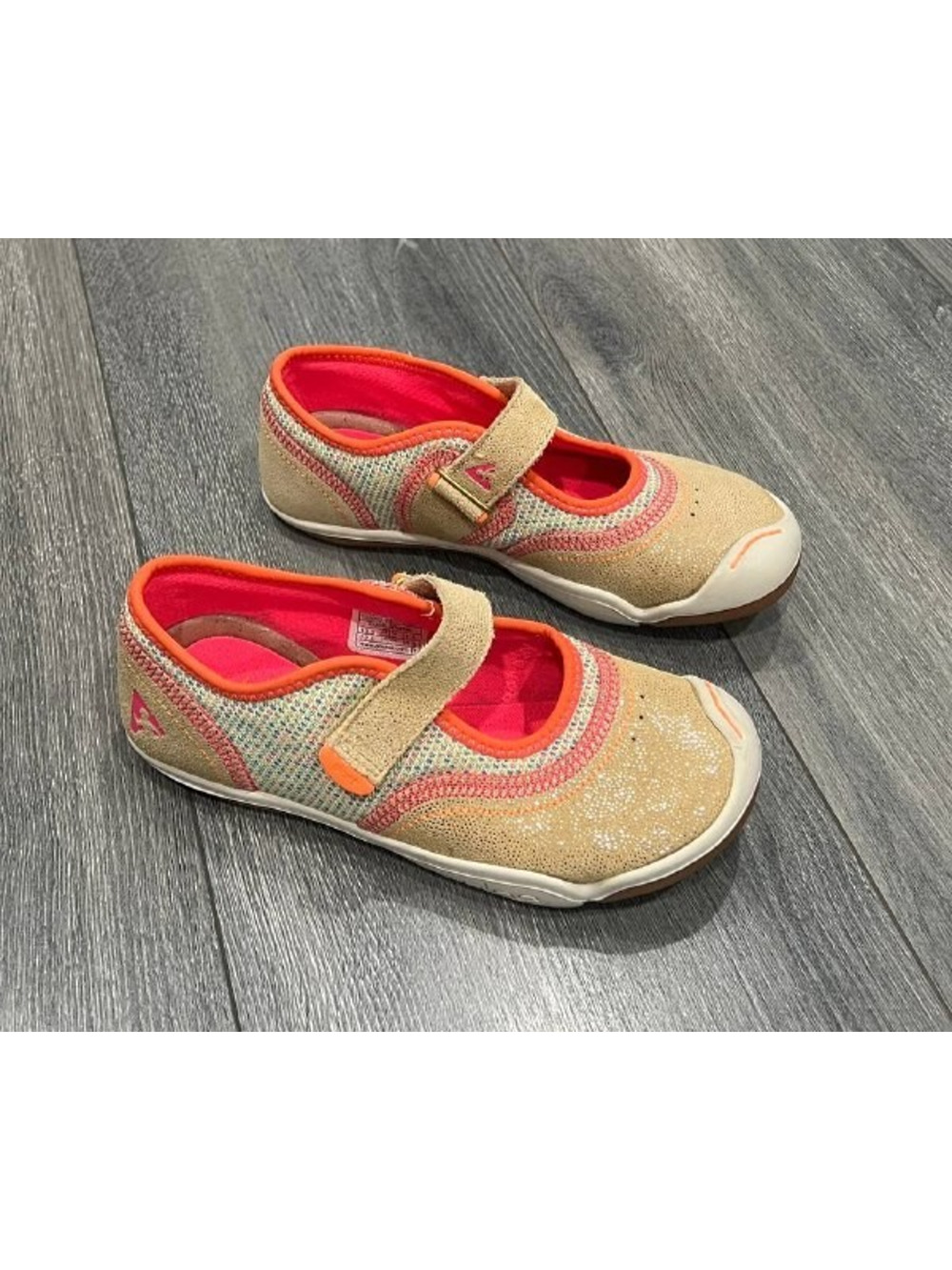 PLAE Emme Mary Jane leather Y2K preppy orange pink Sz 13.5 B000750
